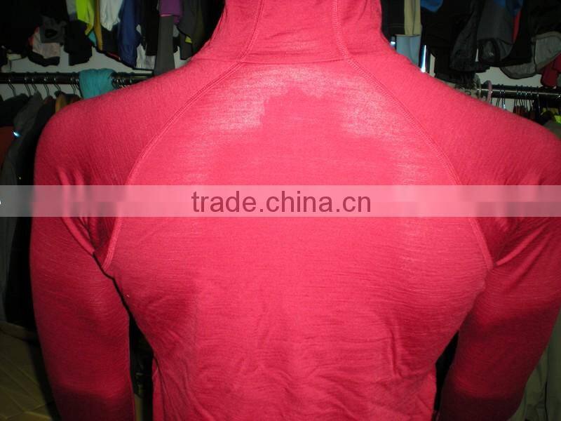 2016 Fancy sports windproof waterproof merino wool hooded jacket