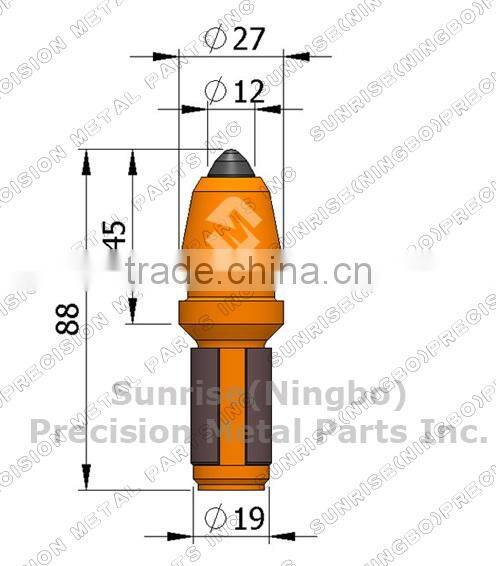 RL0719mm piling auger machine tools teeth tungsten carbide tipped concrete drill rock bit