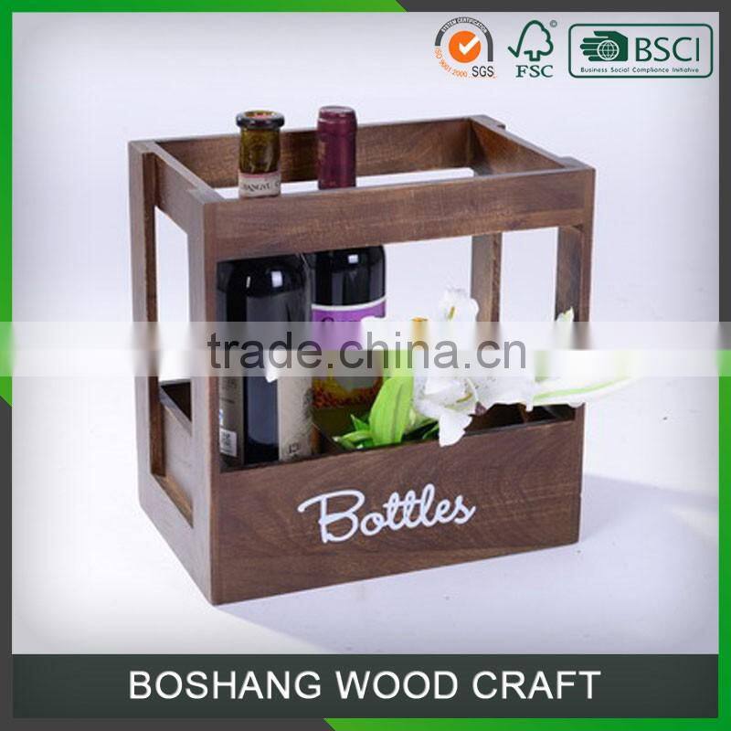 wholesale solid wood cheap wooden wine crates