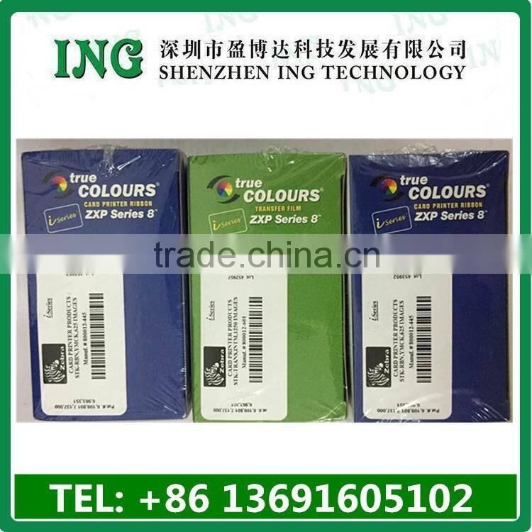 Zebra ZXP8 ribbon 800012-445 used with Zebra 800012-601 retransfer film
