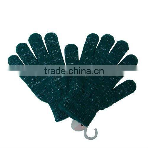 100% acrylic knitted jacquard orange magic gloves