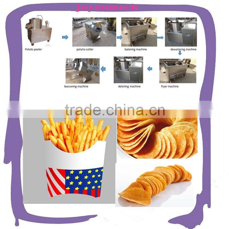 commercial 100kg/h semi auto frozen production of potato chips producing plant machines/french fries production line price