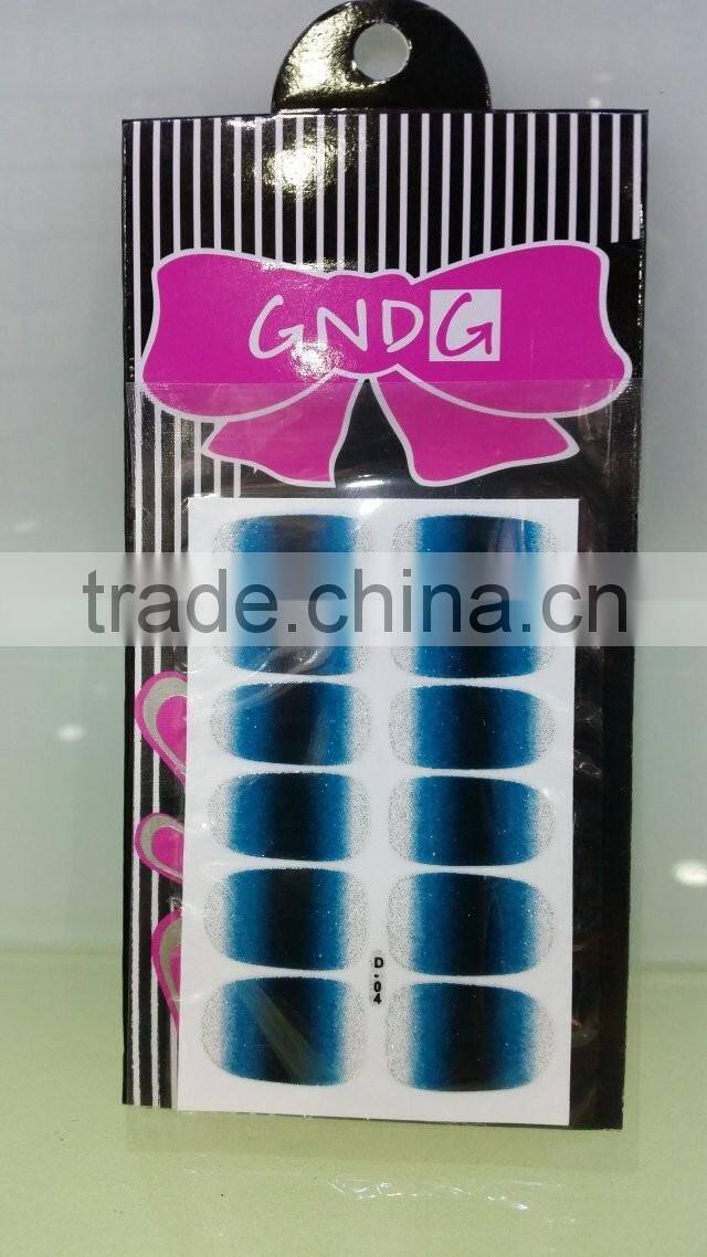 2016 colorful hot sale gradiente beauty stickers nail for girls