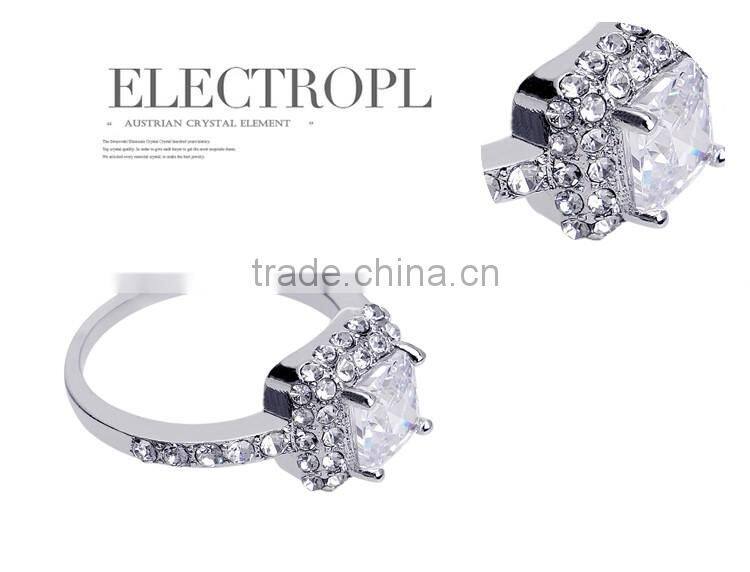 Glittering Austrian Crystal Rings 18k White Gold Gp Zircon Ring