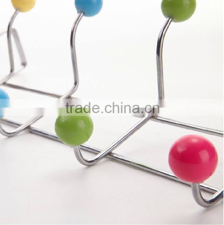 Hot Sale Plastic balls Clothes Hook/Metal Hat Hanger with Screws