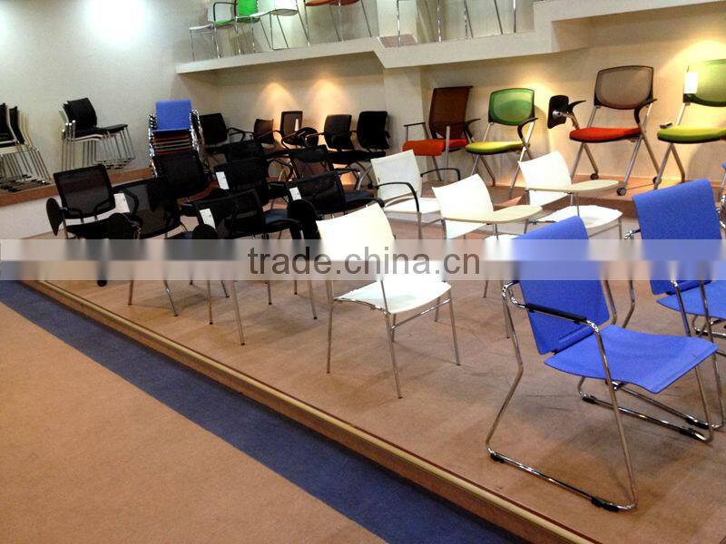 807-02 Korean mesh back stackable office chairs plastic chair with chrome legs