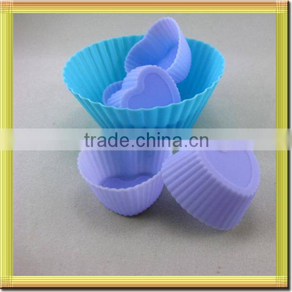 multi colors heart shape make cake silicone bakery mold