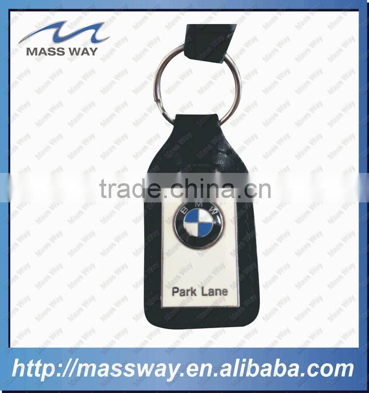 high grade car brand custom metal real genunine leather key chain