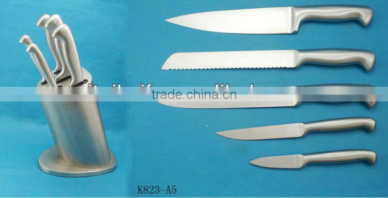 fish fillet knife with wooden block