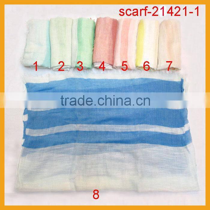 hot sale plain color stripe print scarf