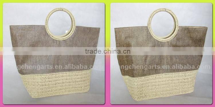 Elegant Designer Beach Bag Ladies Jute Handbag Wholesale