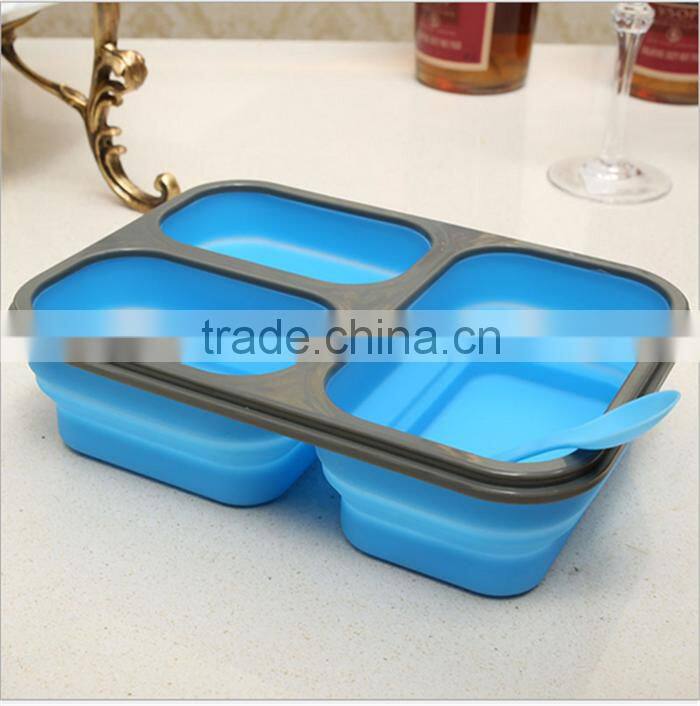 Silicone Collapsible Lunch Box (Extra Large) with Two Compartments lunch box silicone