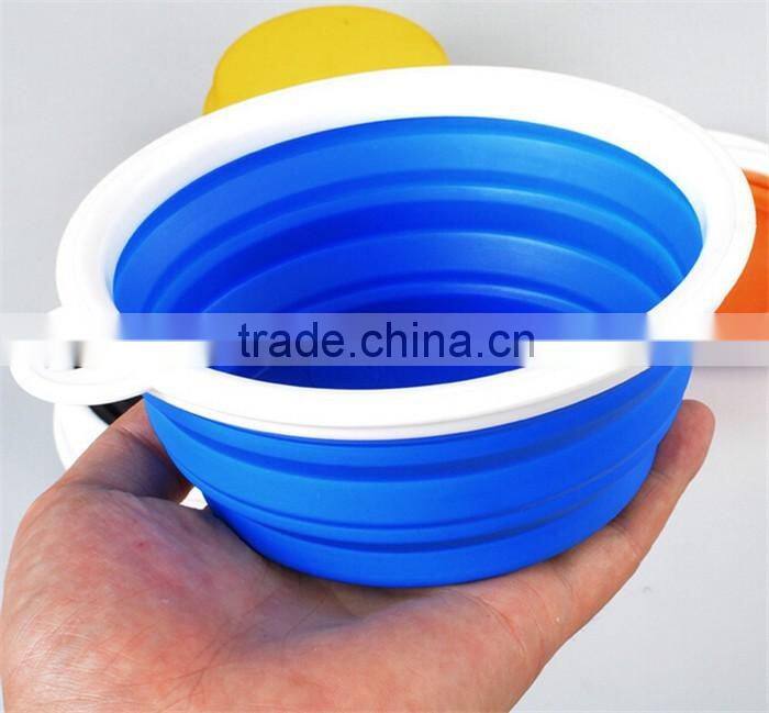 Collapsible portable silicone personalized dog bowl,FDA / LFGB Approved Colorful Customized folding dog bowls