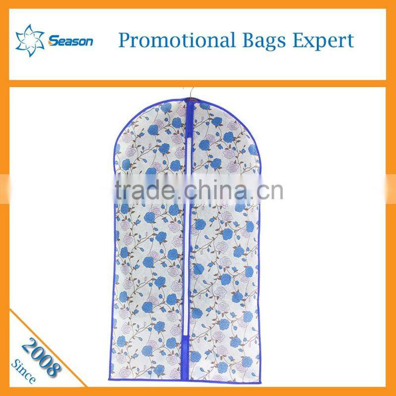 Hottest floral pattern non woven suit cover bag fabric garment bag