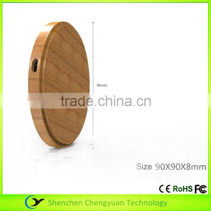 round bamboo wood wireless charger for Samsung Galaxy S7/S7 Edge Qi Wireless Phone Charger