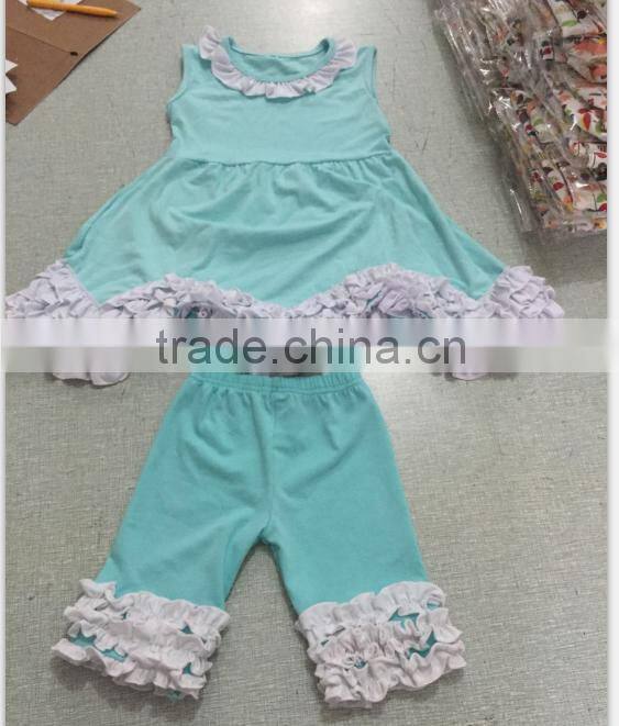 2016 wholesale 100% cotton material girls boutique summer clothing