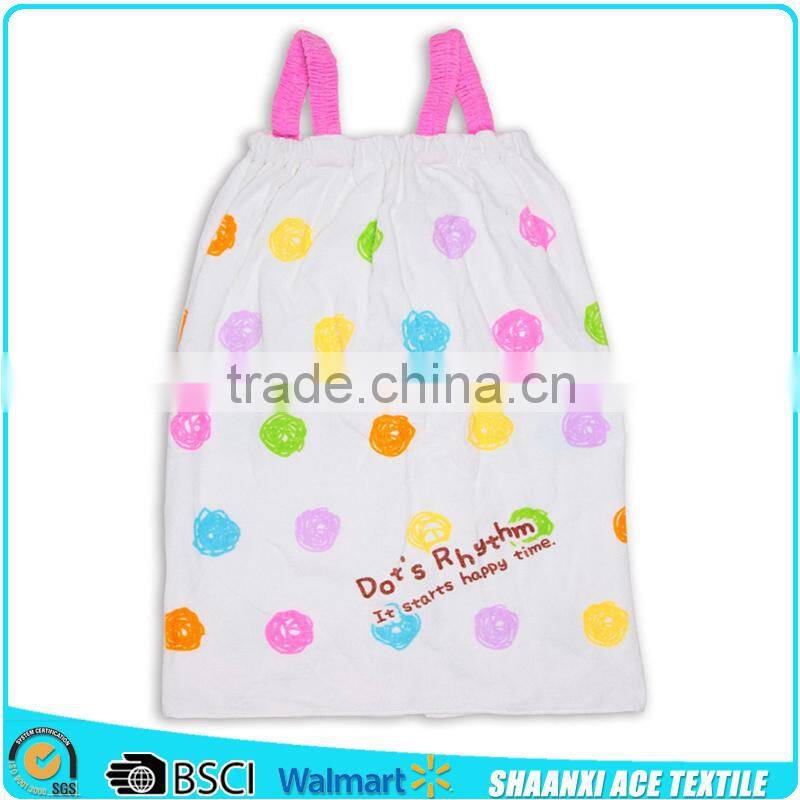 100% cotton cute design kids bathrobe towel reactive printing kids towel dress robe