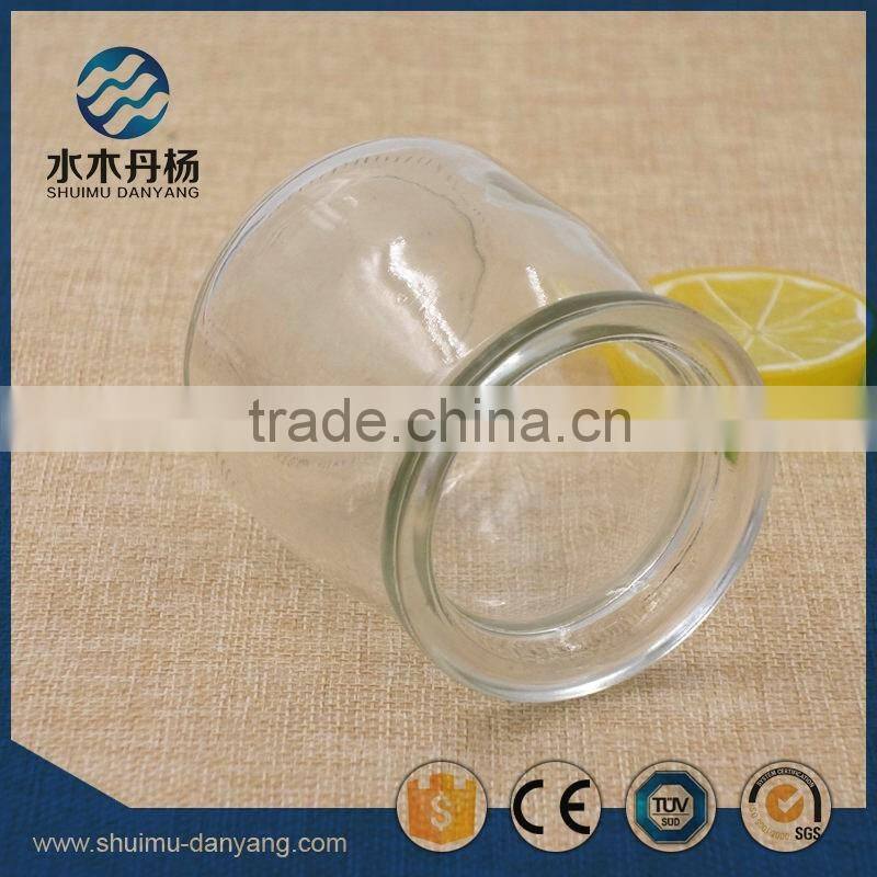 150ml clear wide mouth pudding bottle glass milk bottle
