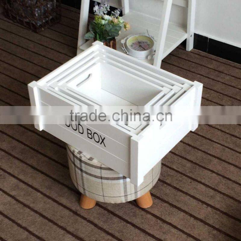 wooden box white, wood craft box, white storage box