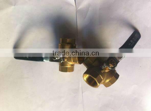 brass three-way ball valve (L/T type port)