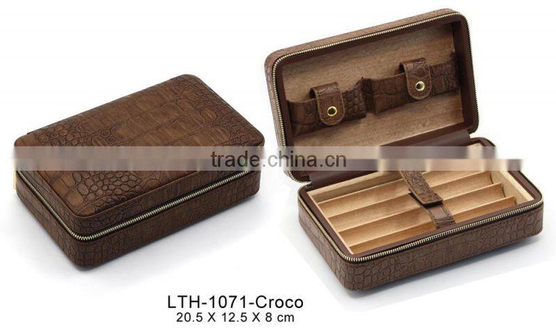 Fashion leather cigar travel humidor manufacturer