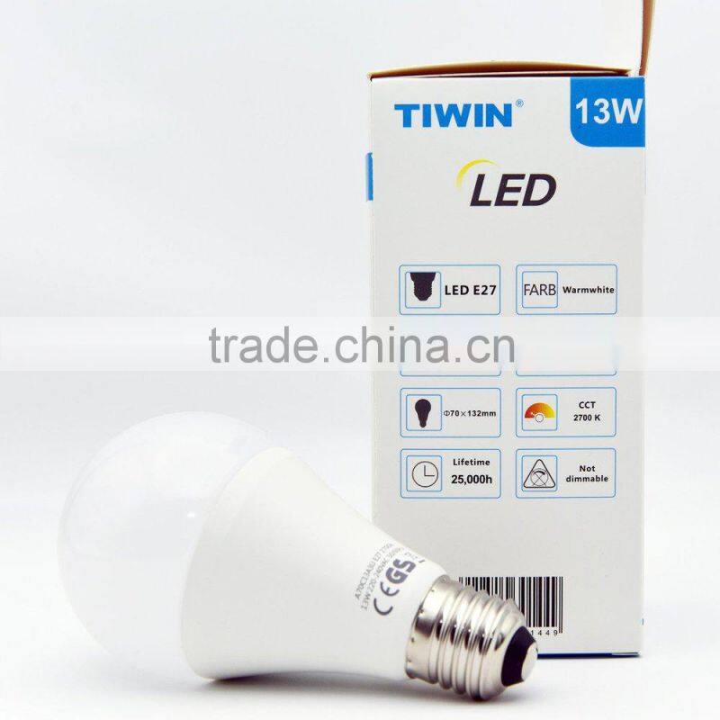 TIWIN TUV GS CE ROHS CERTIFICATE Top Quality Global Screw E27 LED Bulb Light 3W 5W 7W 9W 11W 13W