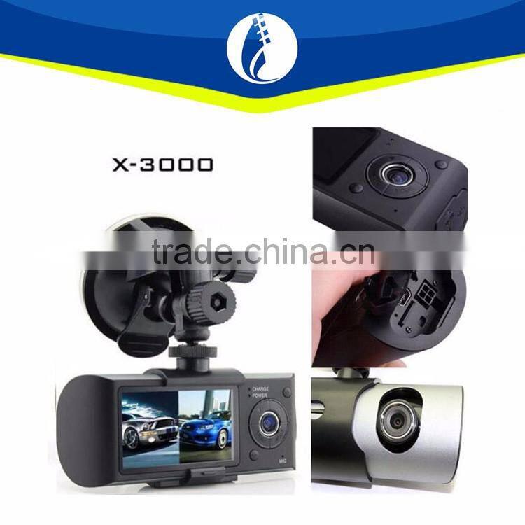 G-sensor X3000 Dual Lens HD 2.7" GPS Car DVR Driving 1080p wireless Dash cam Camera Video Recorder with gps