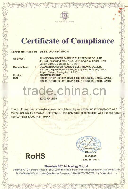 2000W heater smoke house machine timer and ration control fog machine