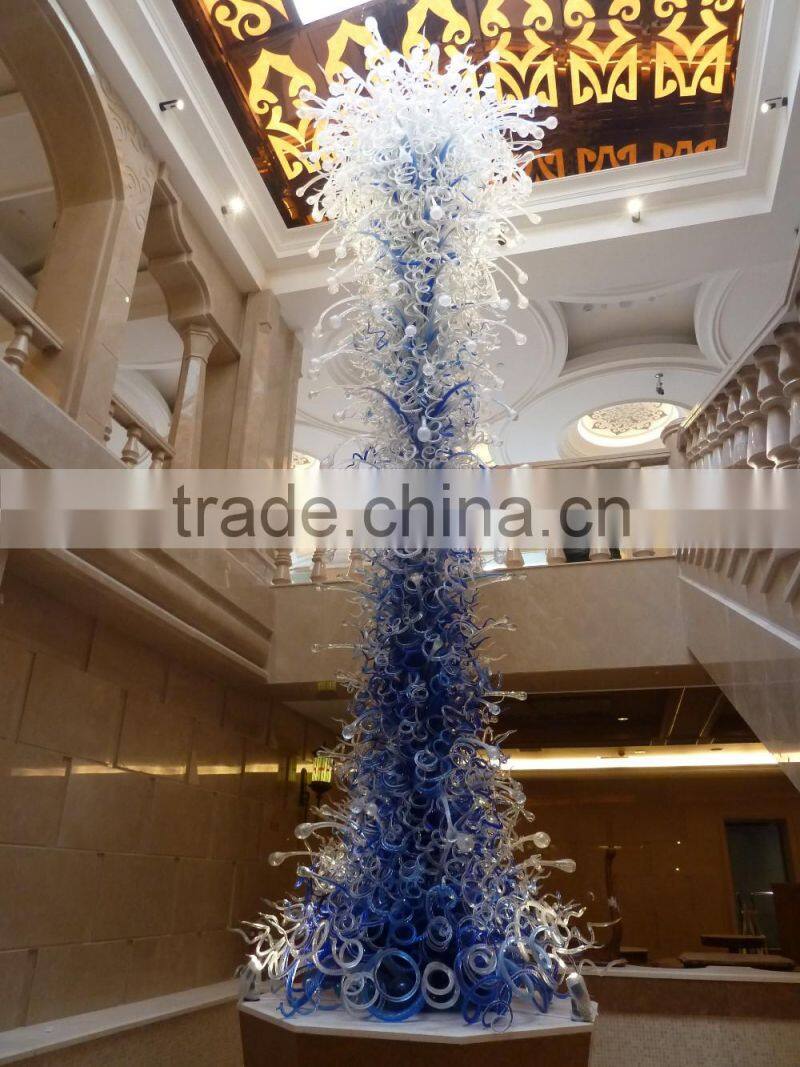 unique colored glass LED lighting chandelier art glass decoration floor lighting