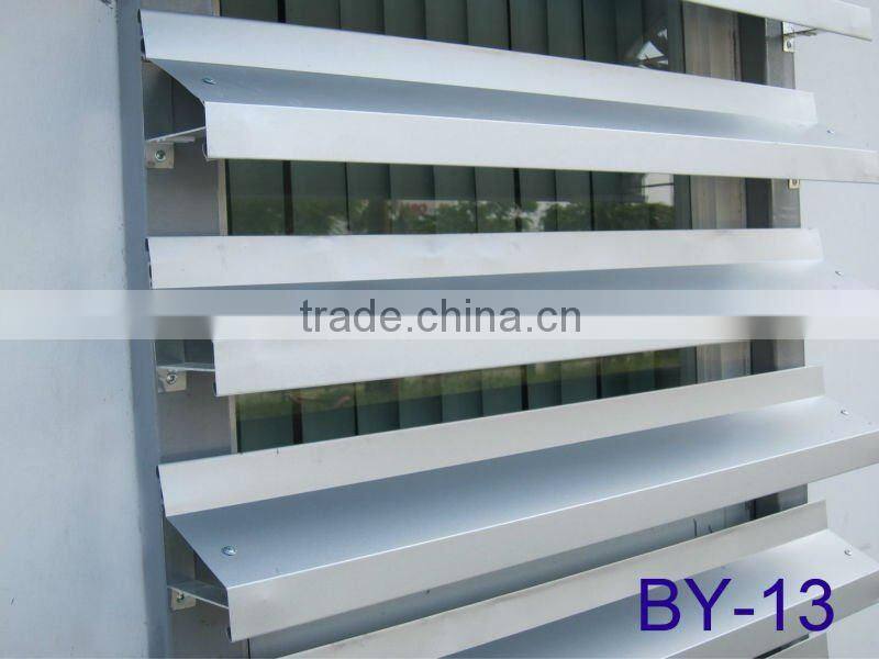 Curved perforated aluminum sun louver/screen (C E)