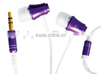 fashion lovely metal in-ear earphone earbud high quality 3.5mm plug factory supply mobile accessory