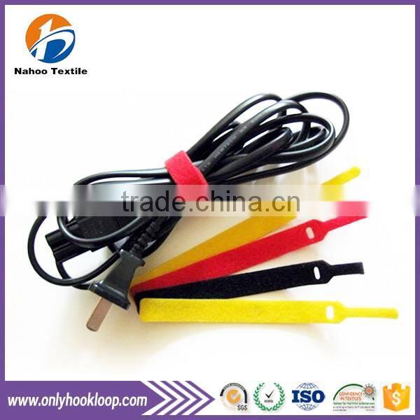 Soft nylon hook and loop cable ties, adjustable adhesive hook and loop ties, self adhesive hook and loop cable ties