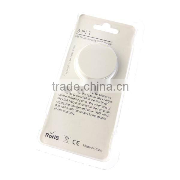 High quality high speed 2in1 usb cable for iphone and Android cell phone date sync charger cable