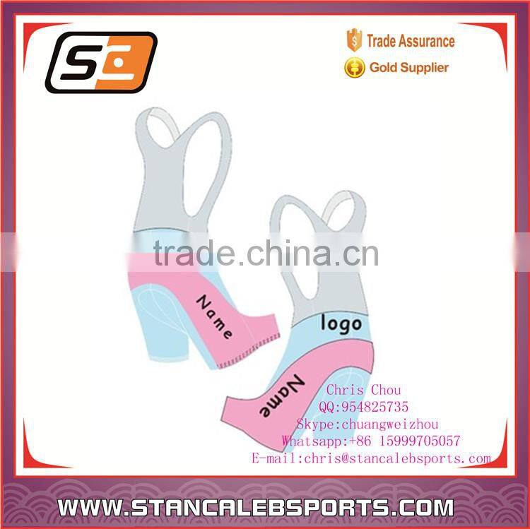 Stan Caleb China hot selling custom made women cheap cycling team wear bib shorts