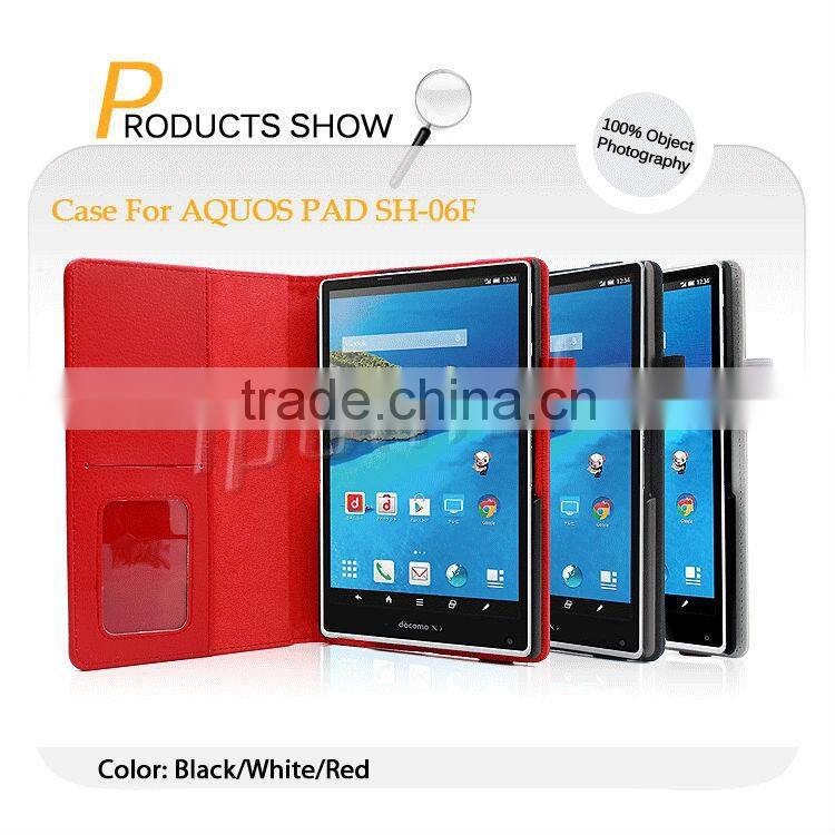 7 inch tablet leather case for Sharp AQUOS Pad SH-06F PU accessories cover