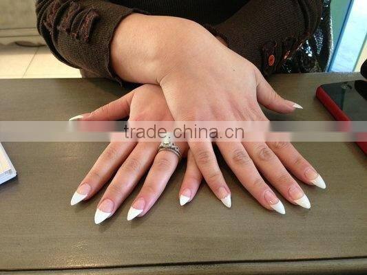 V Style transparent white natural 500pcs bag package stiletto nail tips