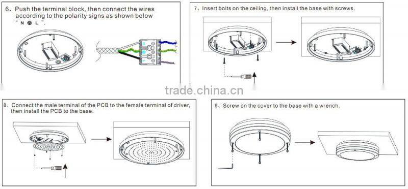 Singapore, 20W, 300x300mm Waterproof Flush Mount LED Ceiling Lite, Surface Mount Square IP65 LED Ceiling Light