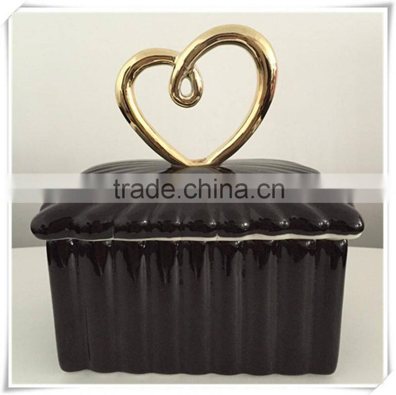 custom ceramic heart shaped jewelry box