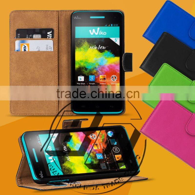 Extrem Hot selling Plain PU Leather Flip Wallet case For All Wiko Models mobile phone case cover