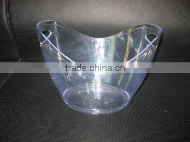 wholesale Double wall clear plastic ice bucket for beer