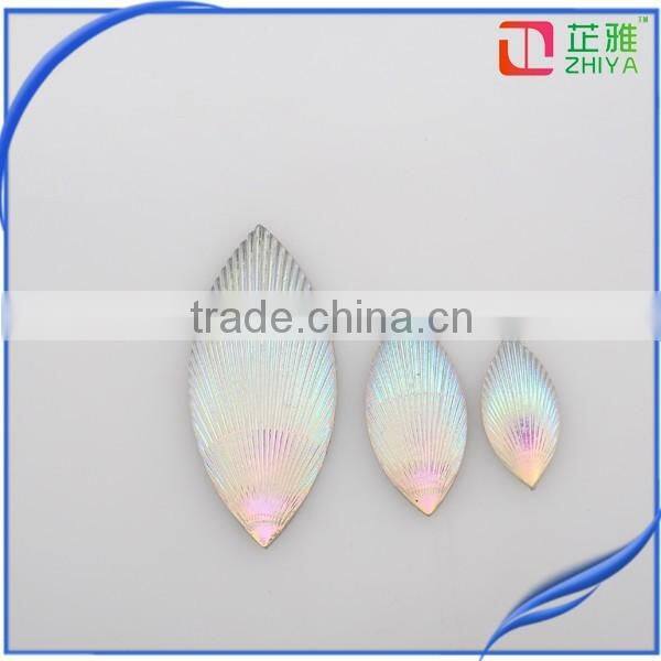 sell hot Horse Eye Shell design AB stone Without Holes resin stone