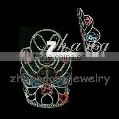 Large colored diamond holiday pageant crown
