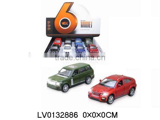 Wholesale pull back toy die cast car models with light and sound 8 in 1