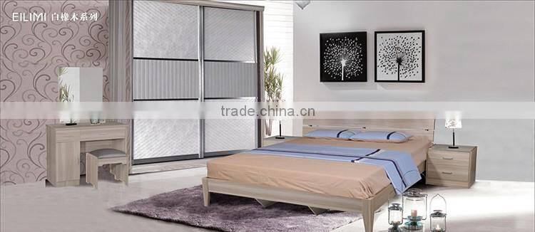 Environmental friendly white oak wood bedroom bed designs