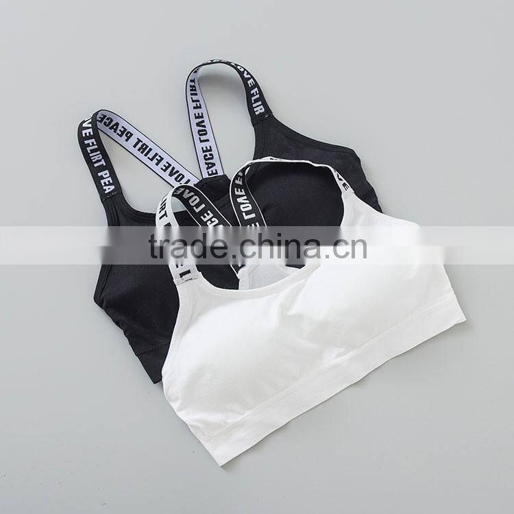 Shantou sports seamless with padded tube bra nude sport underwear yoga sports wear girl bra women