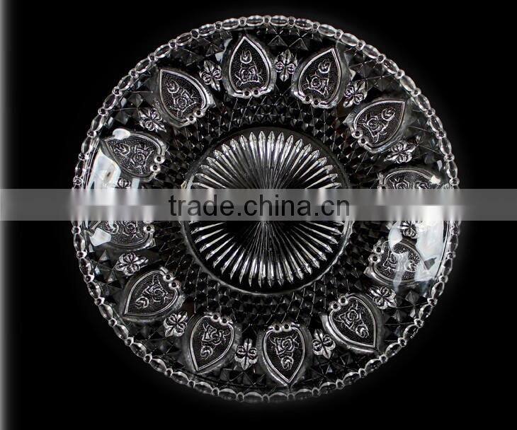 Embossed food glass dish tableware for Europe