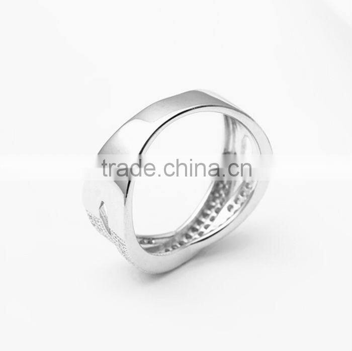 Micro pave setting ring cubic zircon 925 silver jewelry wholesale