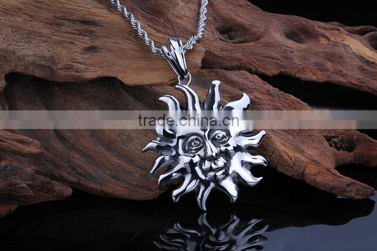 Hot sale products fashion stainless steel sun pendant