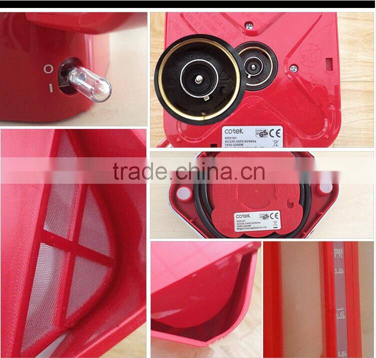 Kitchen appliance of 2 stage opening system kettle 2200watts 1.7L CE GS CB EMC ROHS LFGB approved