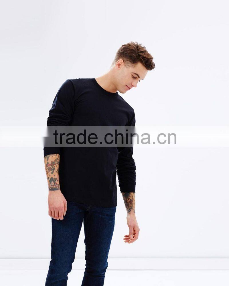 LS black Tee shirts for men 100% cotton